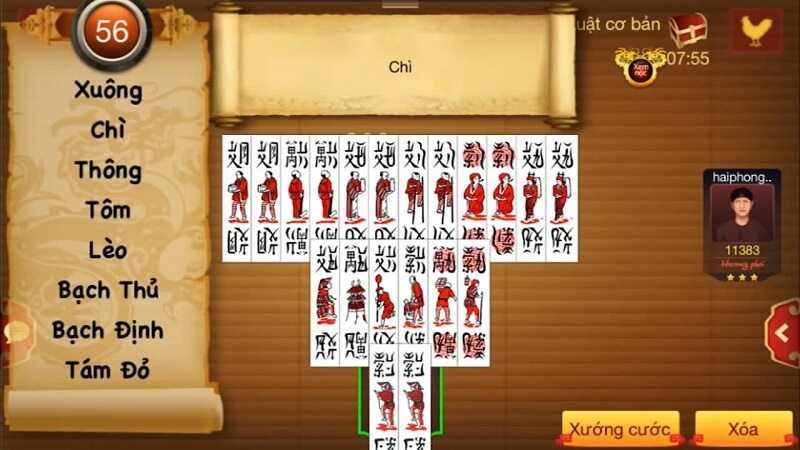 các cước có trong trò chơi
