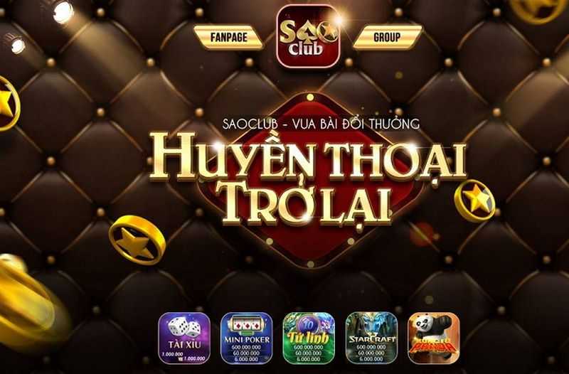 Saoclub là một trong những cổng game quốc dân được săn đón