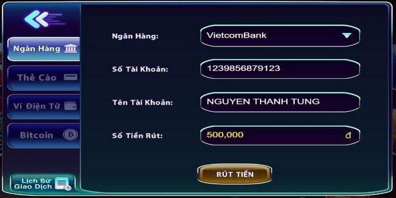 Quy trình rút tiền từ cổng game chỉ trong vài thao tác
