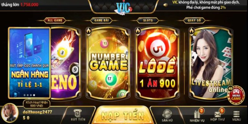 Vô vàn game bài đổi thưởng có sẵn tại Vic Play